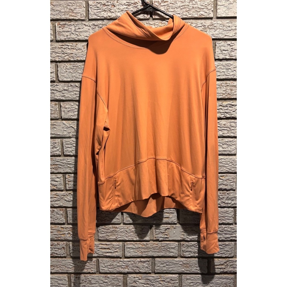 Lululemon All Yours Hoodie Orange Vitasea Funnel Neck Pullover Size 10